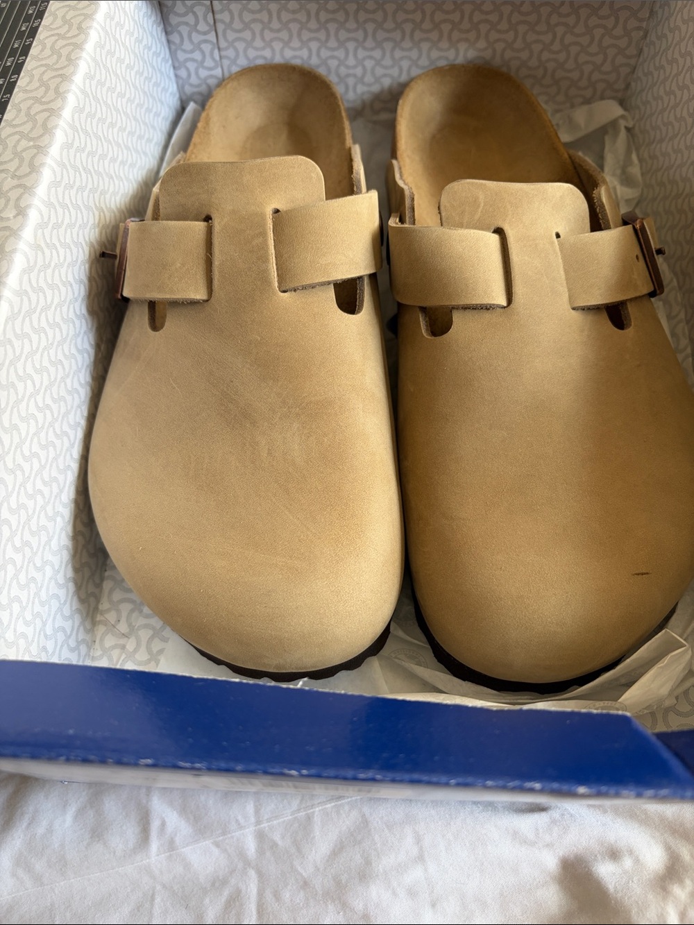 Birkenstock Unisex Tan Nubuck Clogs with Adjustable Strap